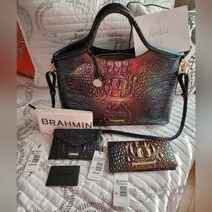 Brahmin Elaine Ady mini envelope case black pearl